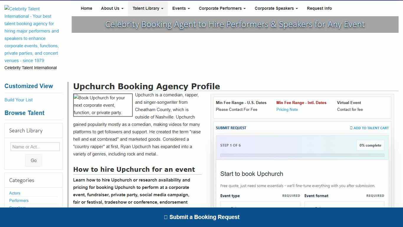 Hire Upchurch for a Corporate Event or Performance Booking.